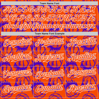 Custom Orange White Comic Doodle Ballgame 3D Pattern Design Authentic Baseball Jersey