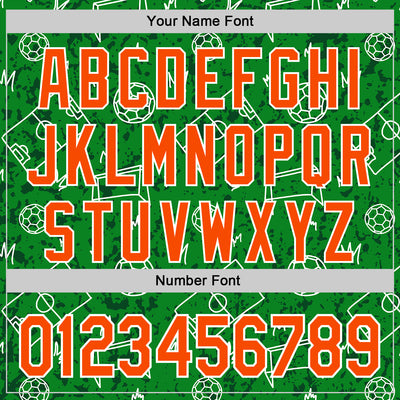 Custom Grass Green Orange-White Comic Doodle Ballgame 3D Pattern Design Authentic Baseball Jersey