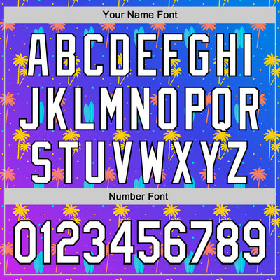 Custom Purple White-Black 3D Hawaii Tropical Palm Tree Authentic Baseball Jersey