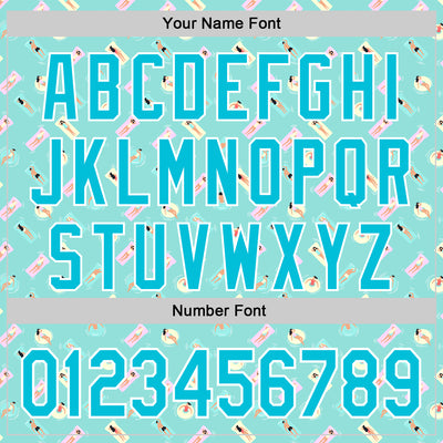 Custom Ice Blue Lakes Blue-White 3D Hawaii Beach Holiday Authentic Baseball Jersey