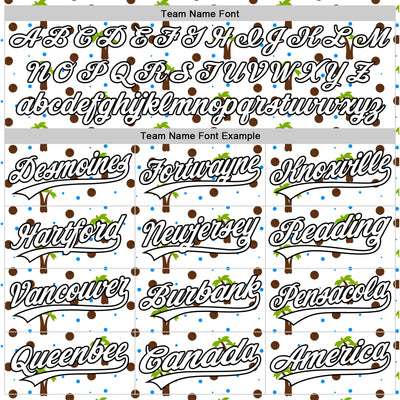 Custom White Black 3D Hawaii Tropical Palm Tree Authentic Baseball Jersey