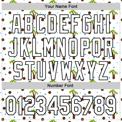 Custom White Black 3D Hawaii Tropical Palm Tree Authentic Baseball Jersey