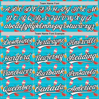 Custom Lakes Blue White-Black 3D Hawaii Fruit Watermelon And Ice Cream Authentic Baseball Jersey