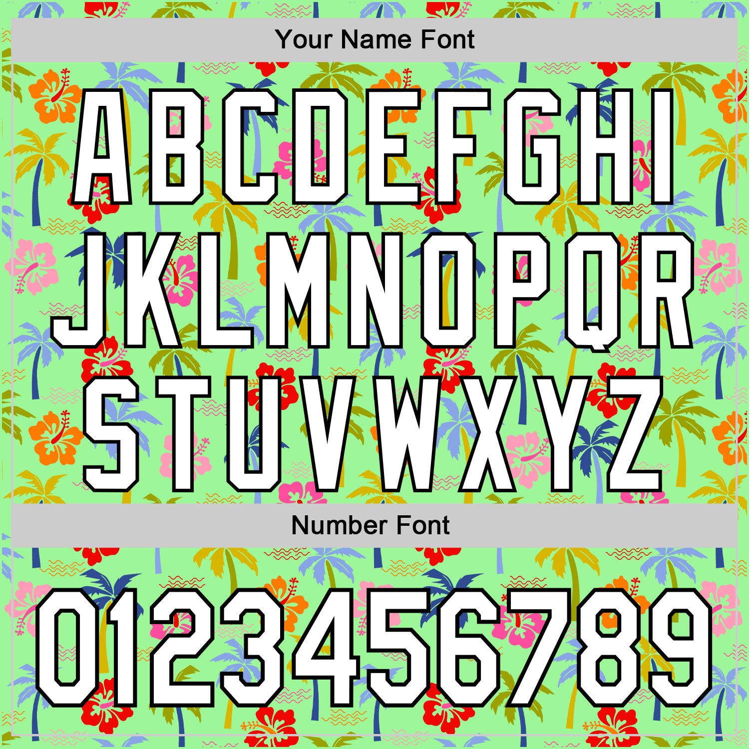 Custom Pea Green White-Black 3D Hawai Tropical Palm Tree And Flower Authentic Baseball Jersey