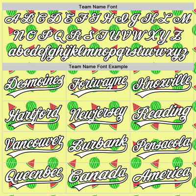 Custom Yellow White-Black 3D Hawaii Fruit Watermelon Authentic Baseball Jersey