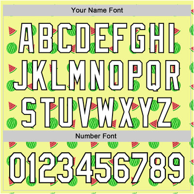 Custom Yellow White-Black 3D Hawaii Fruit Watermelon Authentic Baseball Jersey