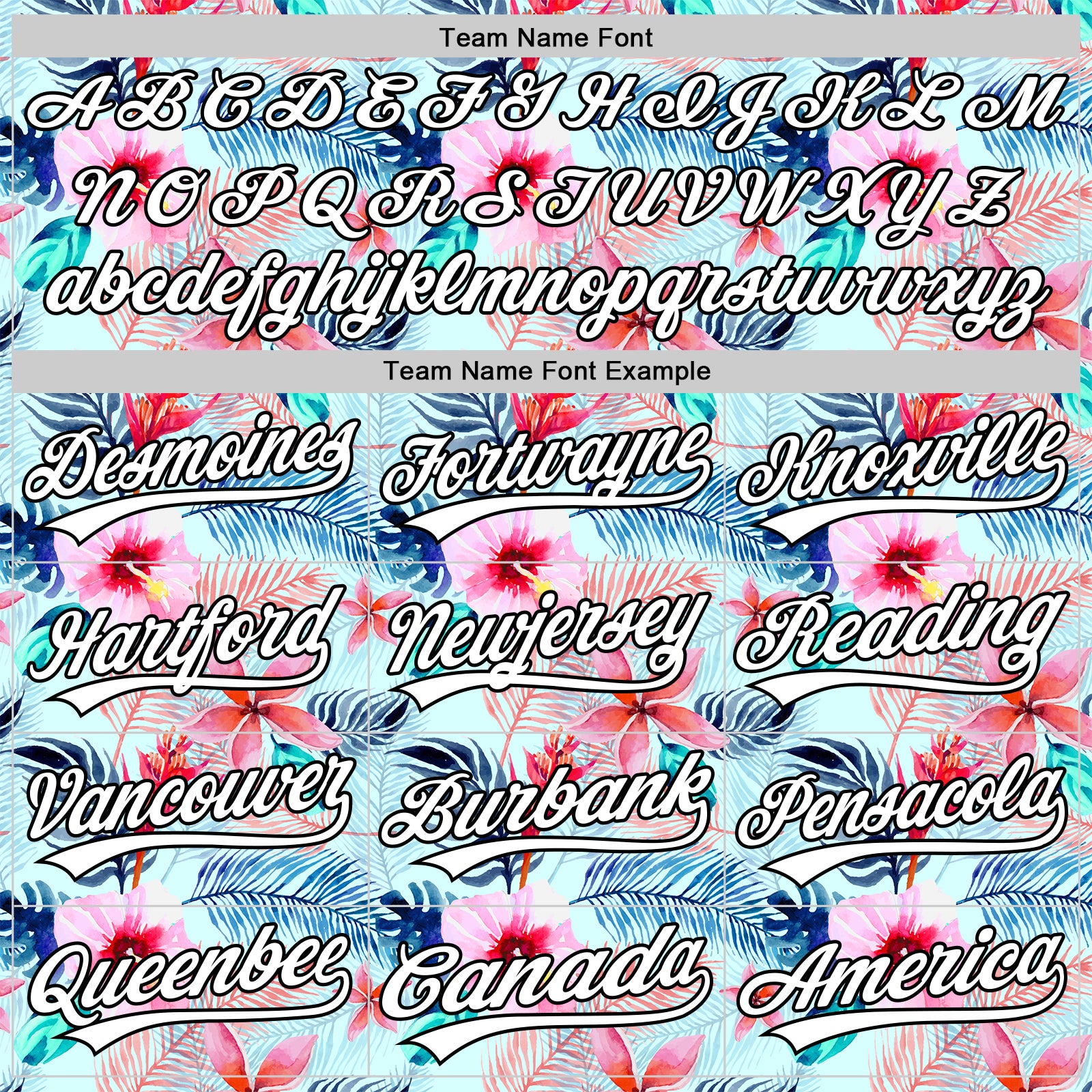 Custom Ice Blue White-Black 3D Hawaii Tropical Palm Leaves And Flower Authentic Baseball Jersey