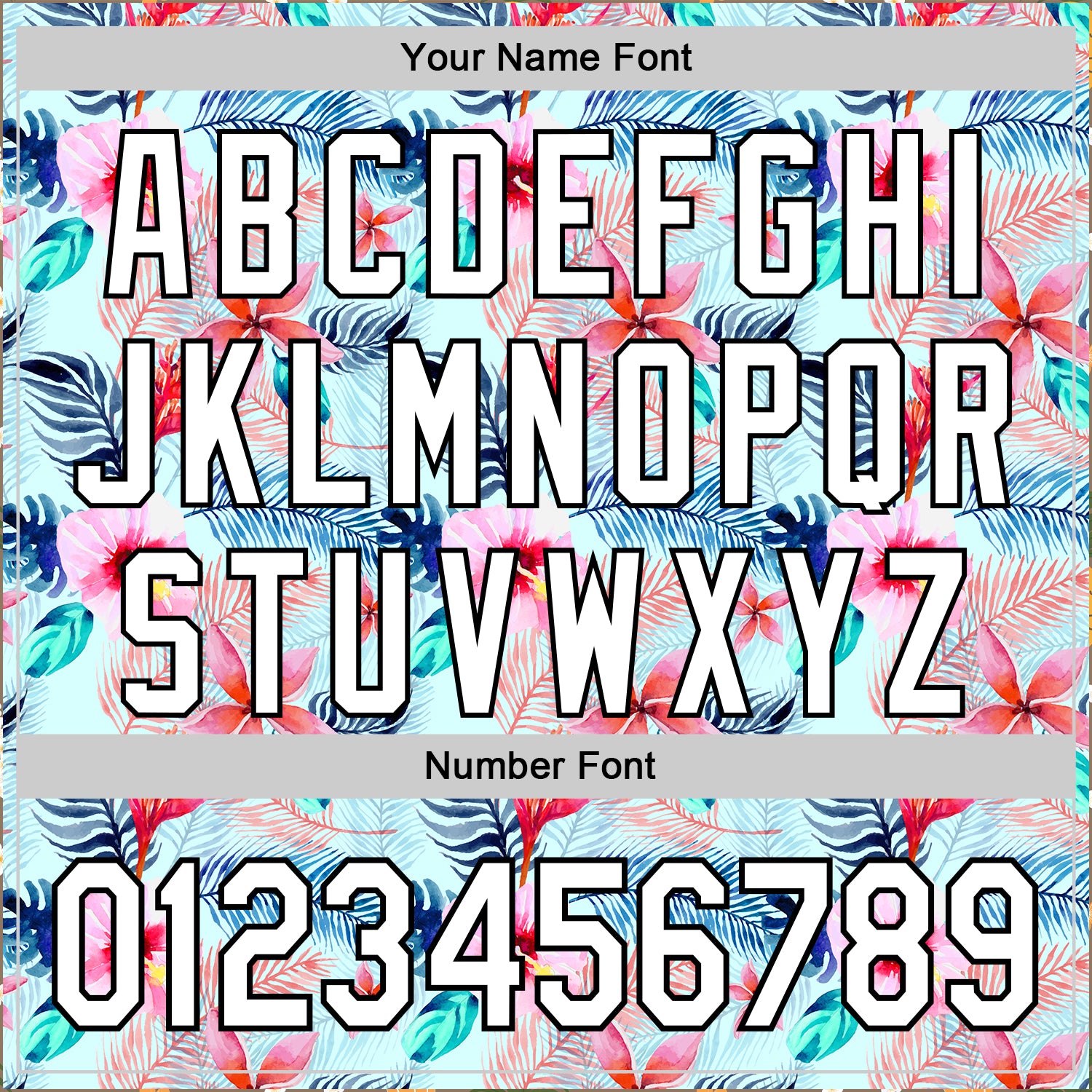 Custom Ice Blue White-Black 3D Hawaii Tropical Palm Leaves And Flower Authentic Baseball Jersey