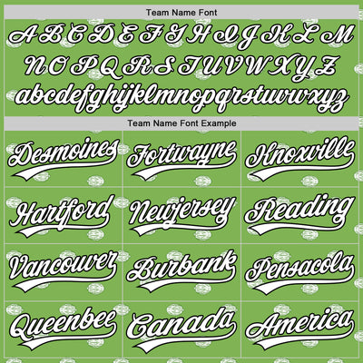 Custom Green White-Black 3D Hawaii Fruit Lemon Authentic Baseball Jersey