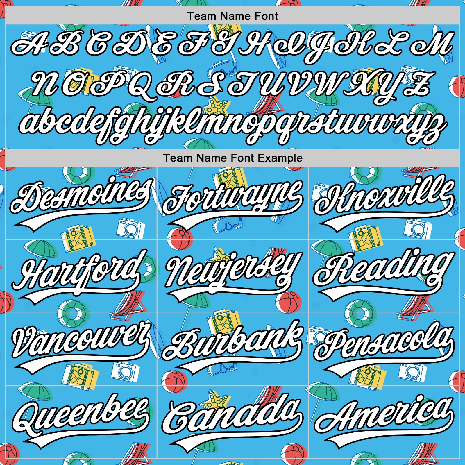 Custom Sky Blue White-Black 3D Hawaii Beach Holiday Authentic Baseball Jersey