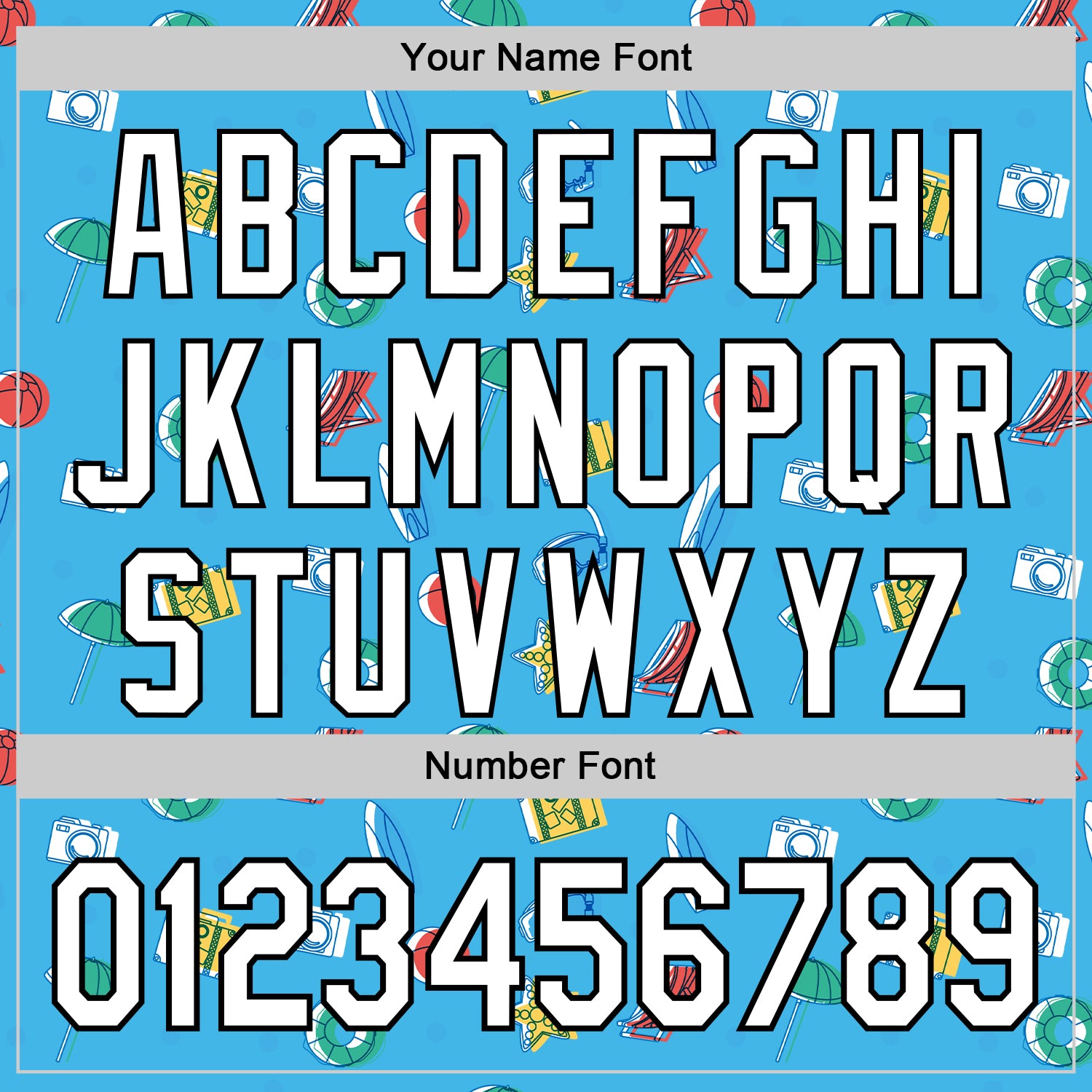 Custom Sky Blue White-Black 3D Hawaii Beach Holiday Authentic Baseball Jersey