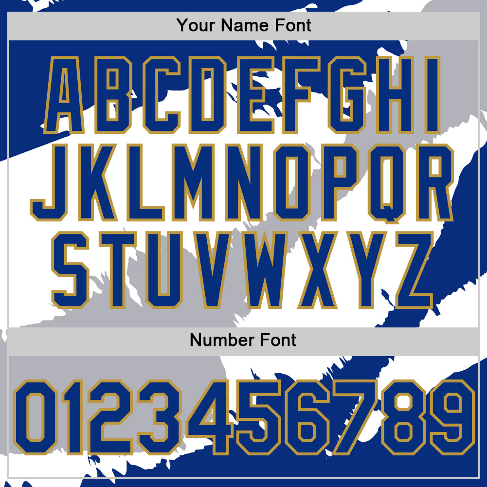 Custom Royal Gray Old Gold-Red 3D El Salvador El Salvadoran Flag Authentic Baseball Jersey