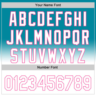 Custom Teal White-Pink 3D Pattern Design Gradient Mother's Day Love And Flower Authentic Baseball Jersey