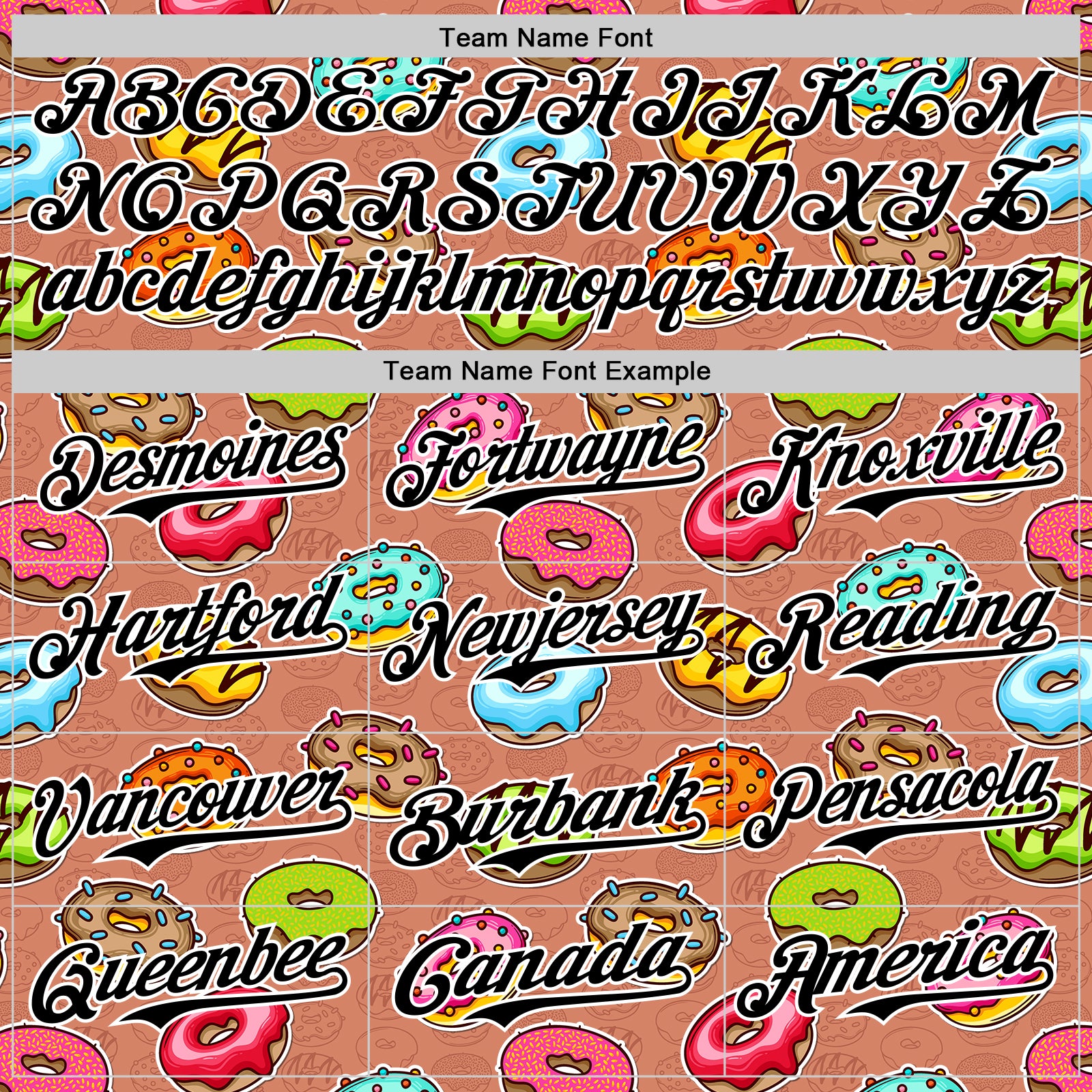 Custom Brown Black-White 3D Pattern Design Foodie Food Dessert Doughnut Authentic Baseball Jersey