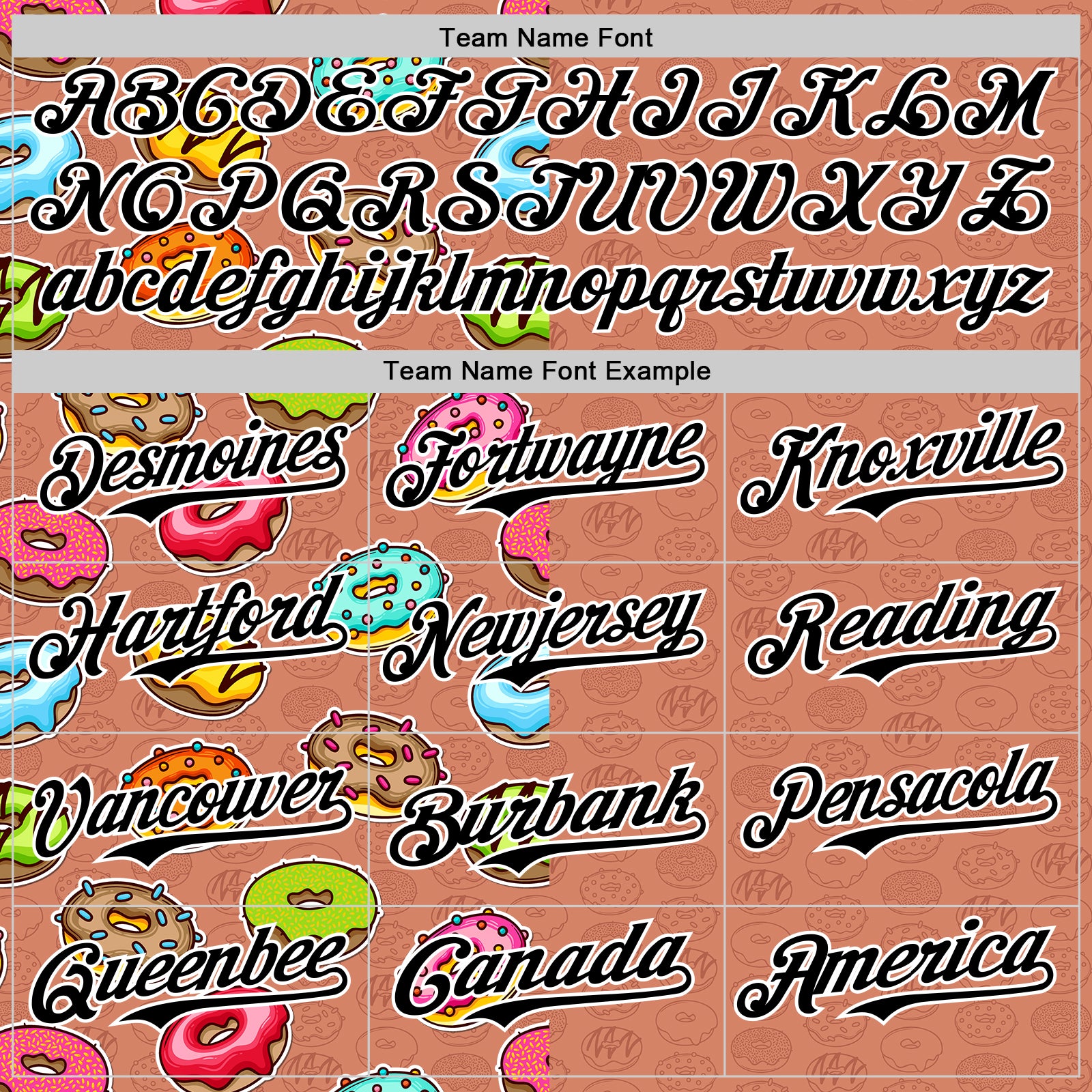 Custom Brown Black-White 3D Pattern Design Foodie Food Dessert Doughnut Authentic Baseball Jersey