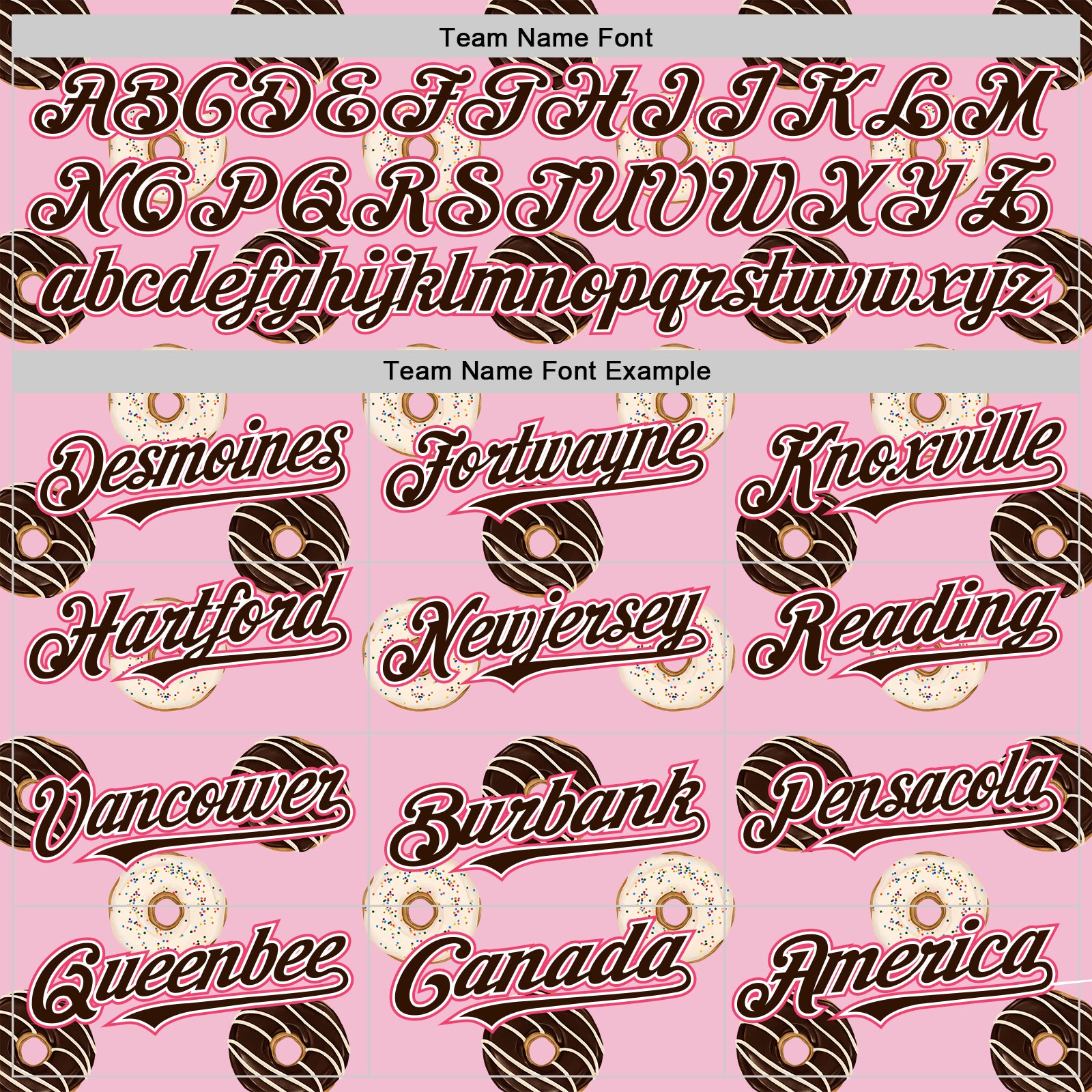 Custom Light Pink Brown-Neon Pink 3D Pattern Design Foodie Food Dessert Doughnut Authentic Baseball Jersey