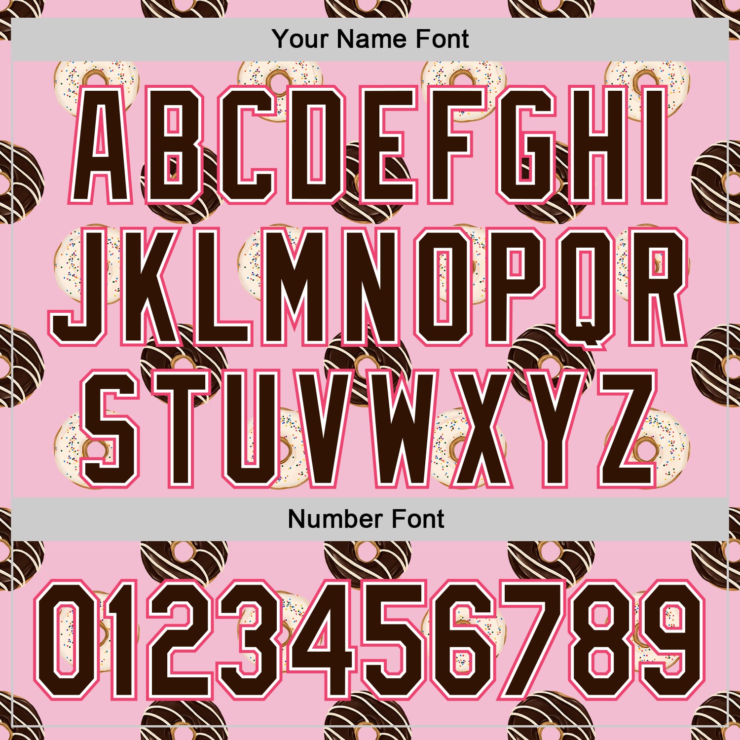 Custom Light Pink Brown-Neon Pink 3D Pattern Design Foodie Food Dessert Doughnut Authentic Baseball Jersey