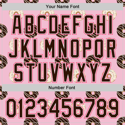 Custom Light Pink Brown-Neon Pink 3D Pattern Design Foodie Food Dessert Doughnut Authentic Baseball Jersey