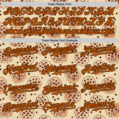 Custom Cream Texas Orange-Brown 3D Pattern Design Foodie Food Snack Chocolate Cookie Authentic Baseball Jersey