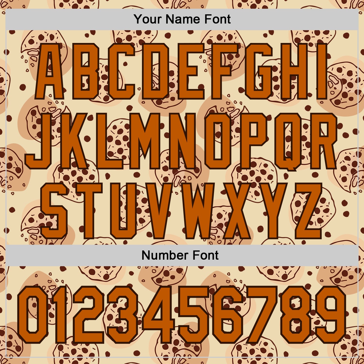 Custom Cream Texas Orange-Brown 3D Pattern Design Foodie Food Snack Chocolate Cookie Authentic Baseball Jersey