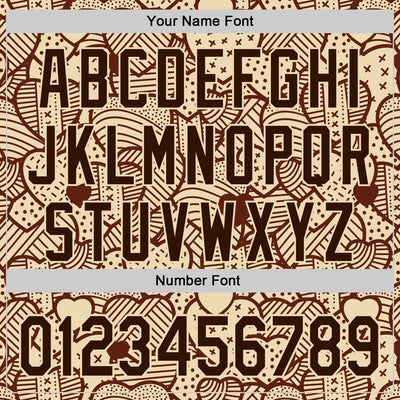 Custom Cream Brown 3D Pattern Design Foodie Food Snack Heart Chocolate Authentic Baseball Jersey