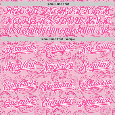 Custom Light Pink Pink-White 3D Pattern Design Christmas Foodie Food Dessert Donut Authentic Baseball Jersey