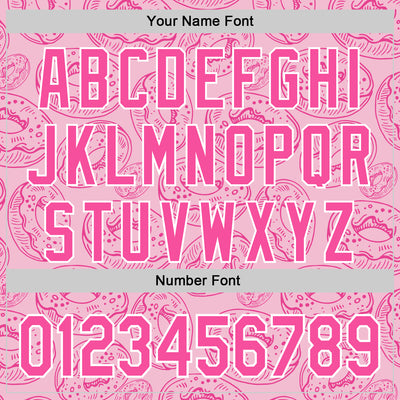 Custom Light Pink Pink-White 3D Pattern Design Christmas Foodie Food Dessert Donut Authentic Baseball Jersey