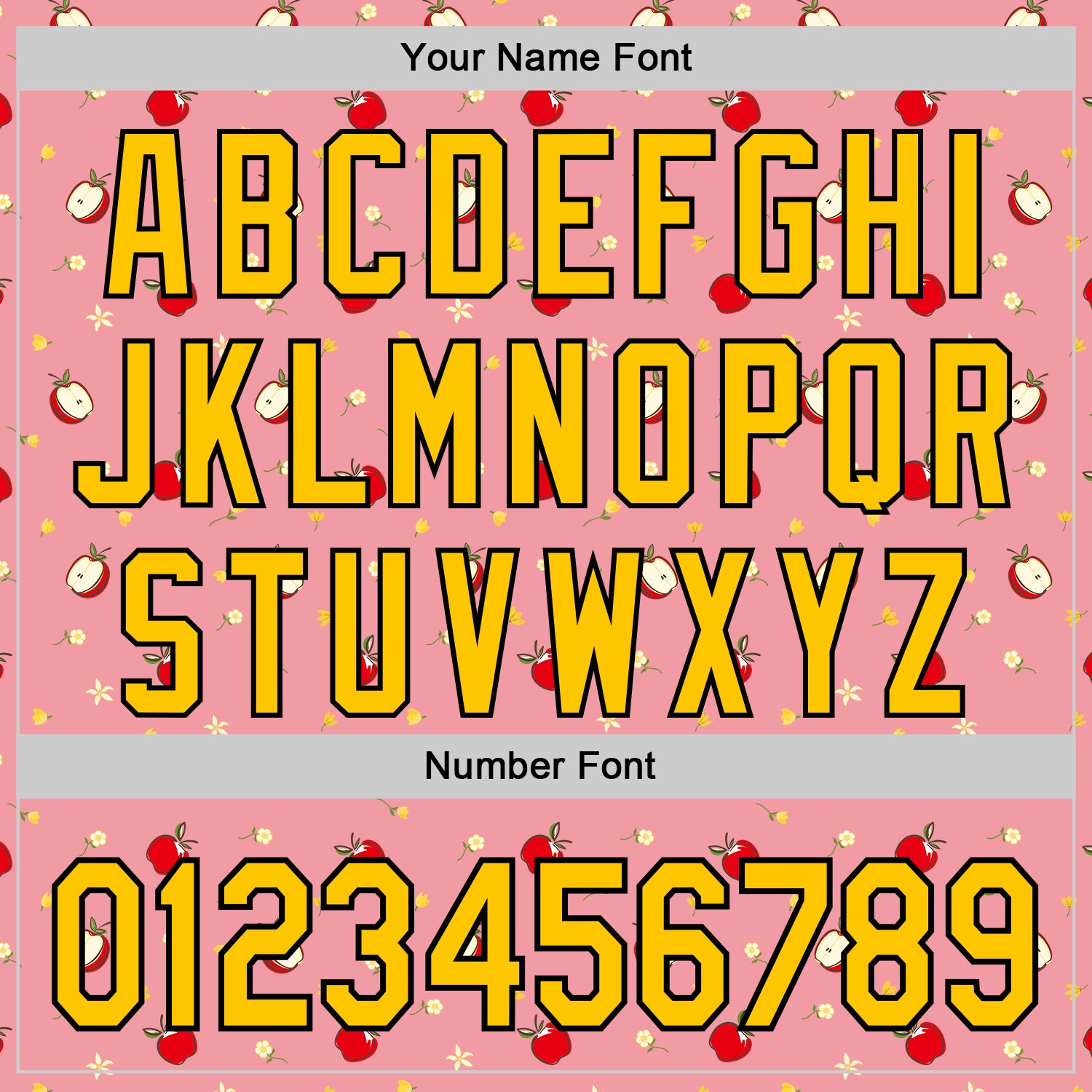 Custom Medium Pink Yellow-Black 3D Pattern Design Foodie Food Fruit Apple Authentic Baseball Jersey