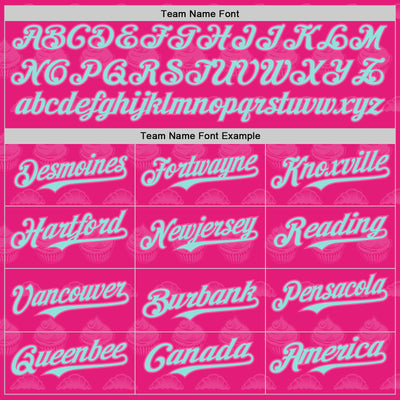 Custom Hot Pink Ice Blue-Pink 3D Pattern Design Foodie Food Dessert Cake Authentic Baseball Jersey