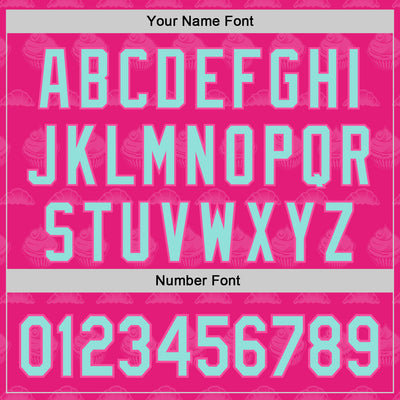 Custom Hot Pink Ice Blue-Pink 3D Pattern Design Foodie Food Dessert Cake Authentic Baseball Jersey