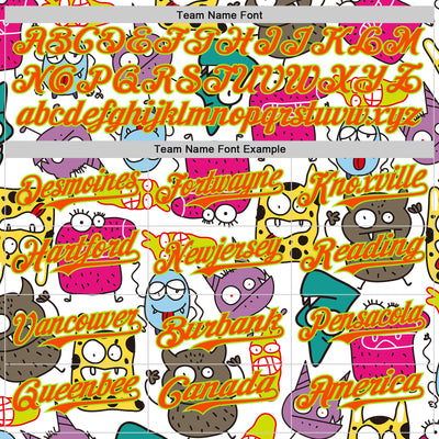 Custom White Orange-Neon Green 3D Pattern Design Funny Cartoon Monster Authentic Baseball Jersey