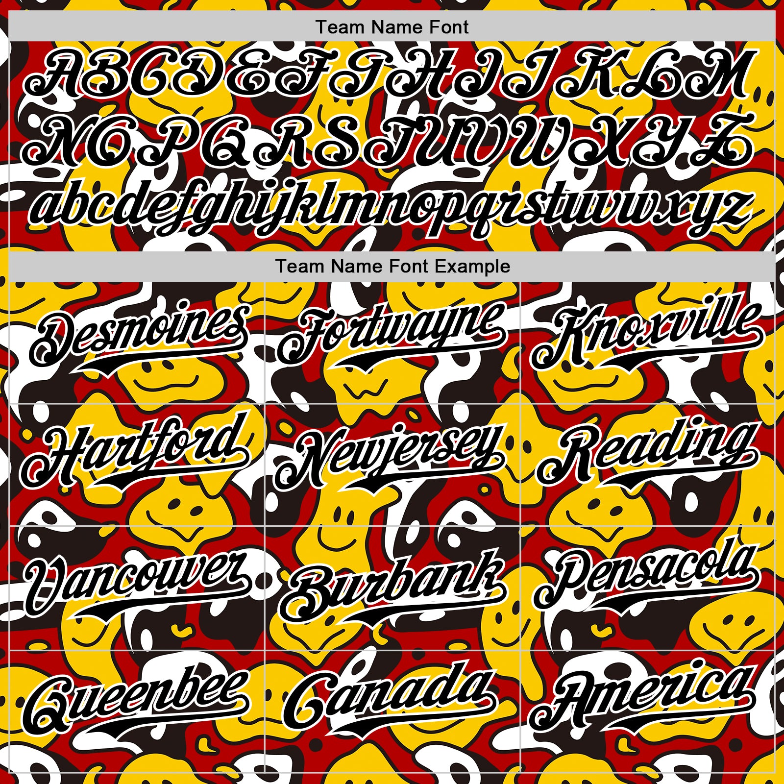 Custom Red Black-White 3D Pattern Design Funny Cartoon Emoji Smile Face And Yin Yang Authentic Baseball Jersey