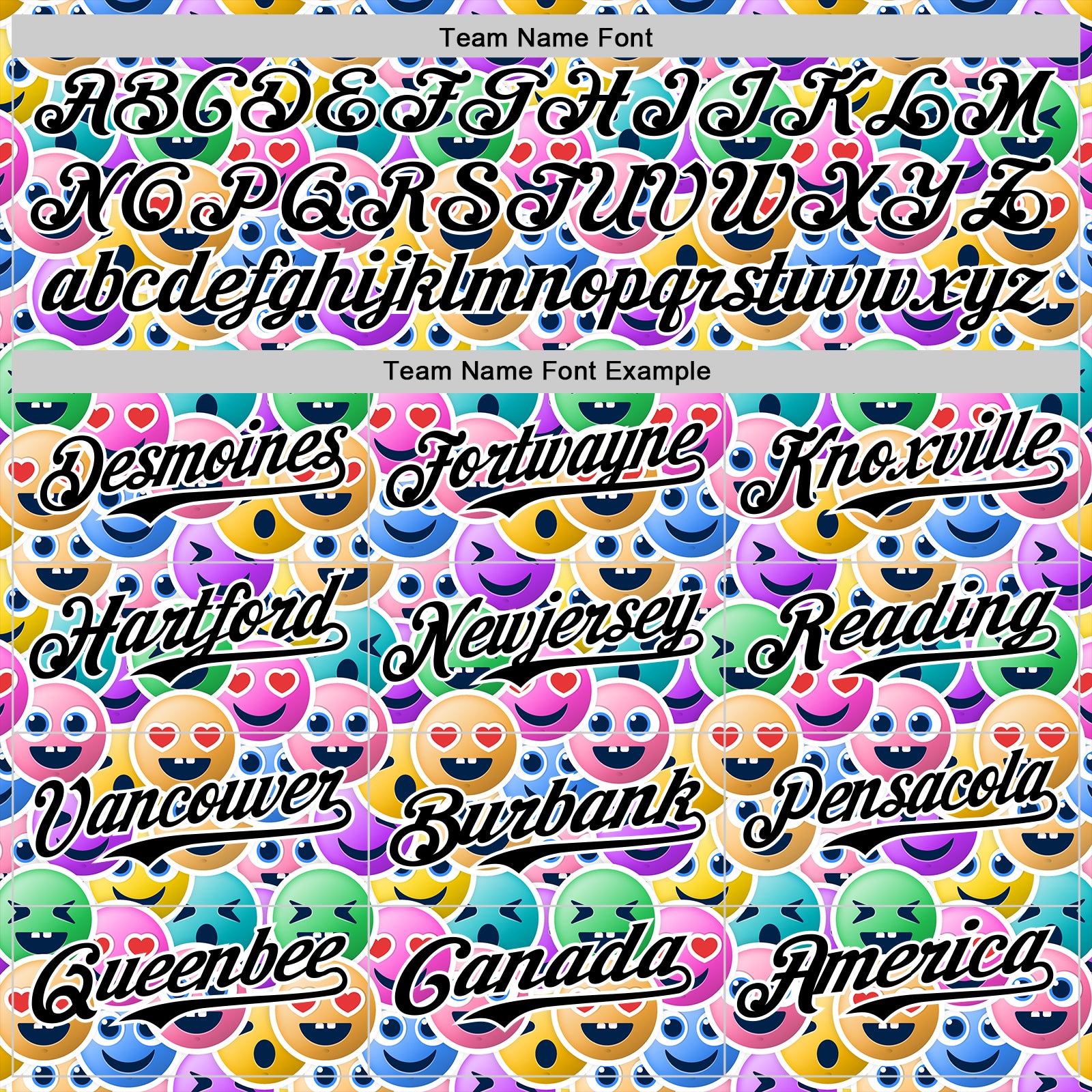 Custom White Black 3D Pattern Design Funny Cartoon Emoji Face Authentic Baseball Jersey