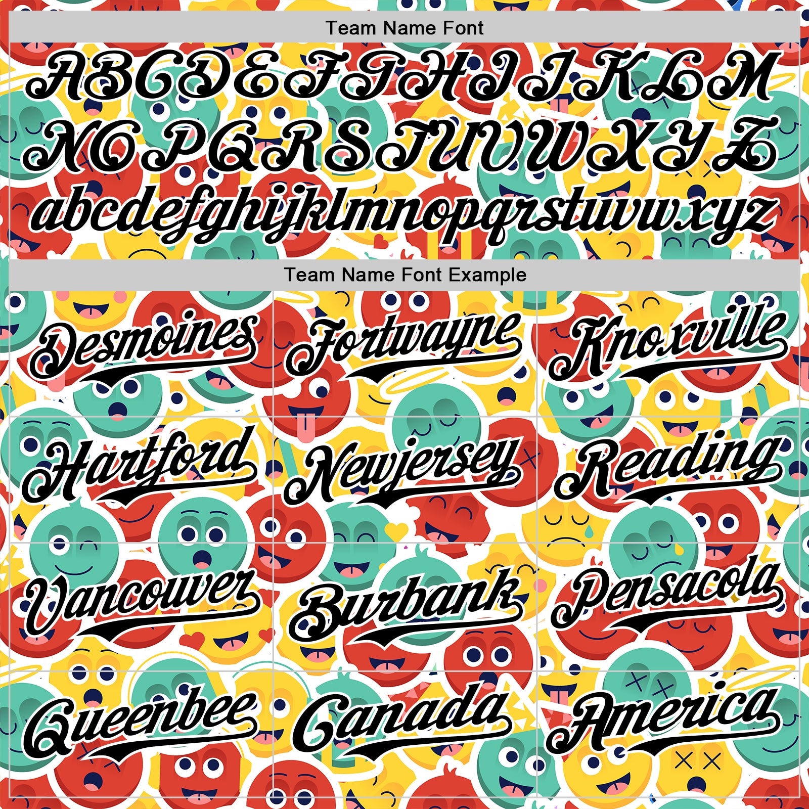 Custom White Black 3D Pattern Design Funny Cartoon Emoji Face Authentic Baseball Jersey