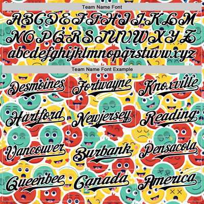 Custom White Black 3D Pattern Design Funny Cartoon Emoji Face Authentic Baseball Jersey