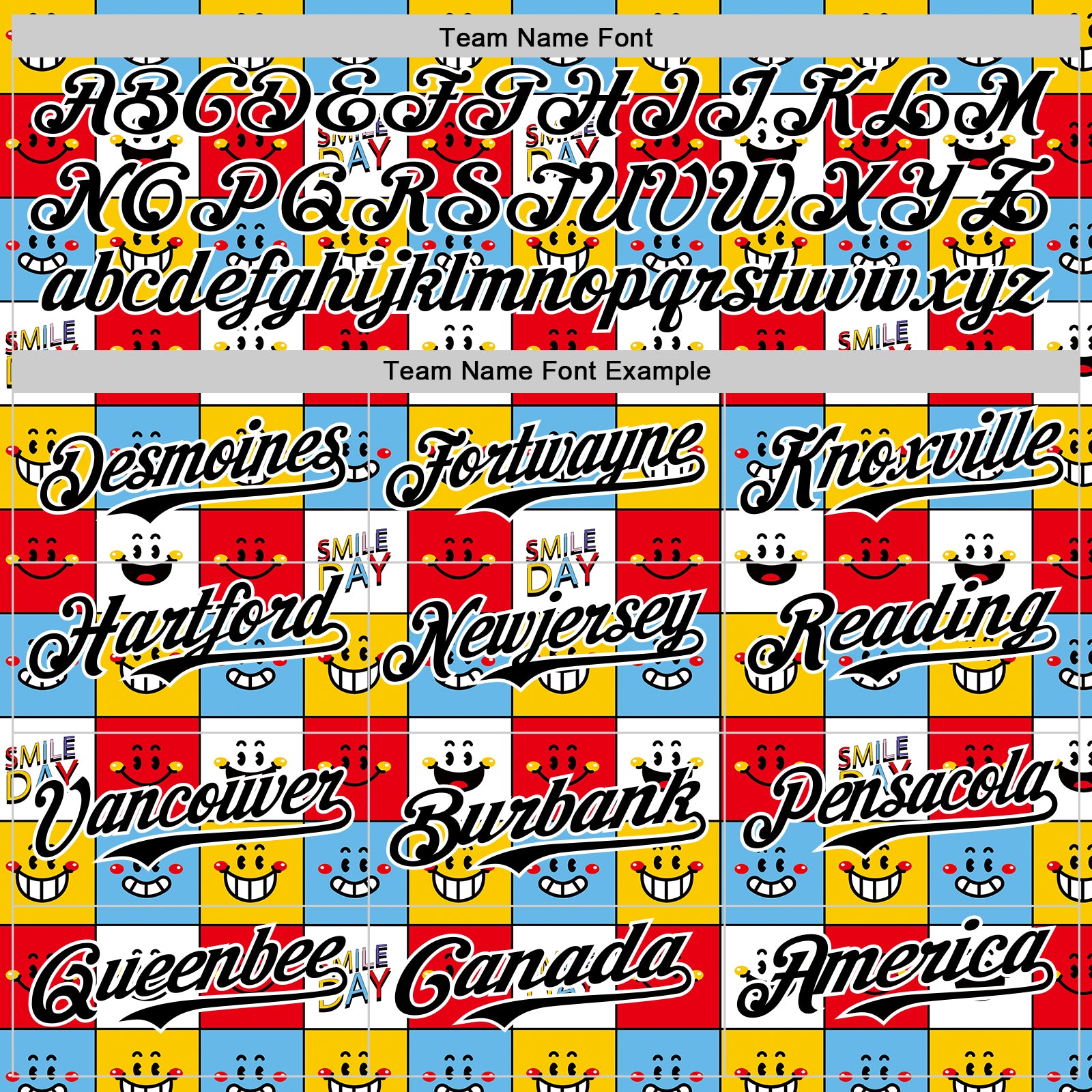 Custom White Black 3D Pattern Design Funny Cartoon Emoji Smile Face Authentic Baseball Jersey