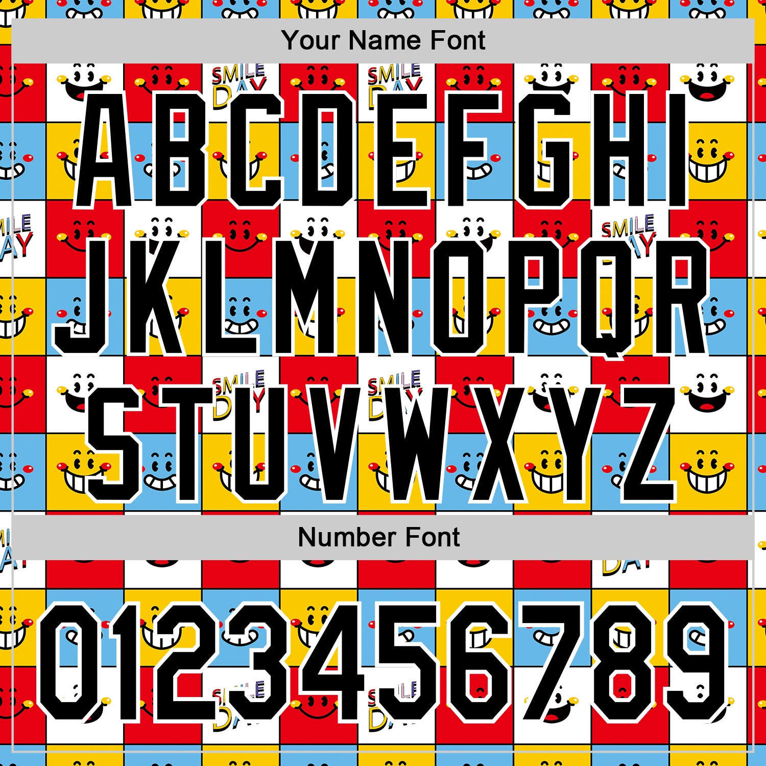 Custom White Black 3D Pattern Design Funny Cartoon Emoji Smile Face Authentic Baseball Jersey