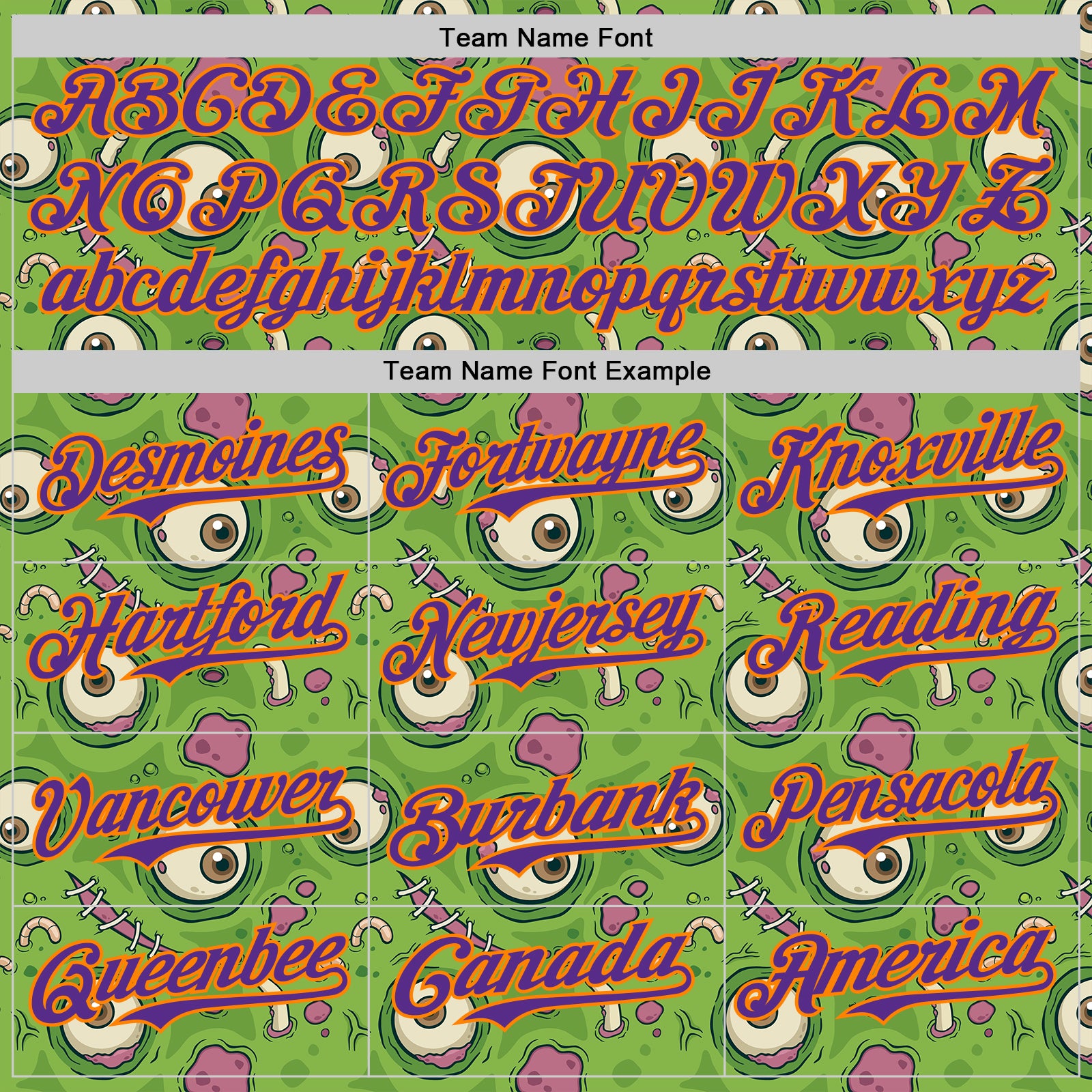 Custom Green Bay Orange-Purple 3D Pattern Design Funny Cartoon Monster Authentic Baseball Jersey
