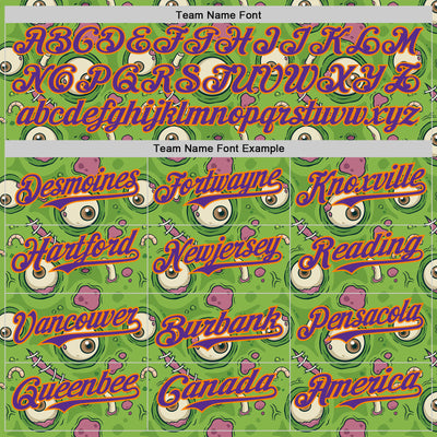 Custom Green Bay Orange-Purple 3D Pattern Design Funny Cartoon Monster Authentic Baseball Jersey