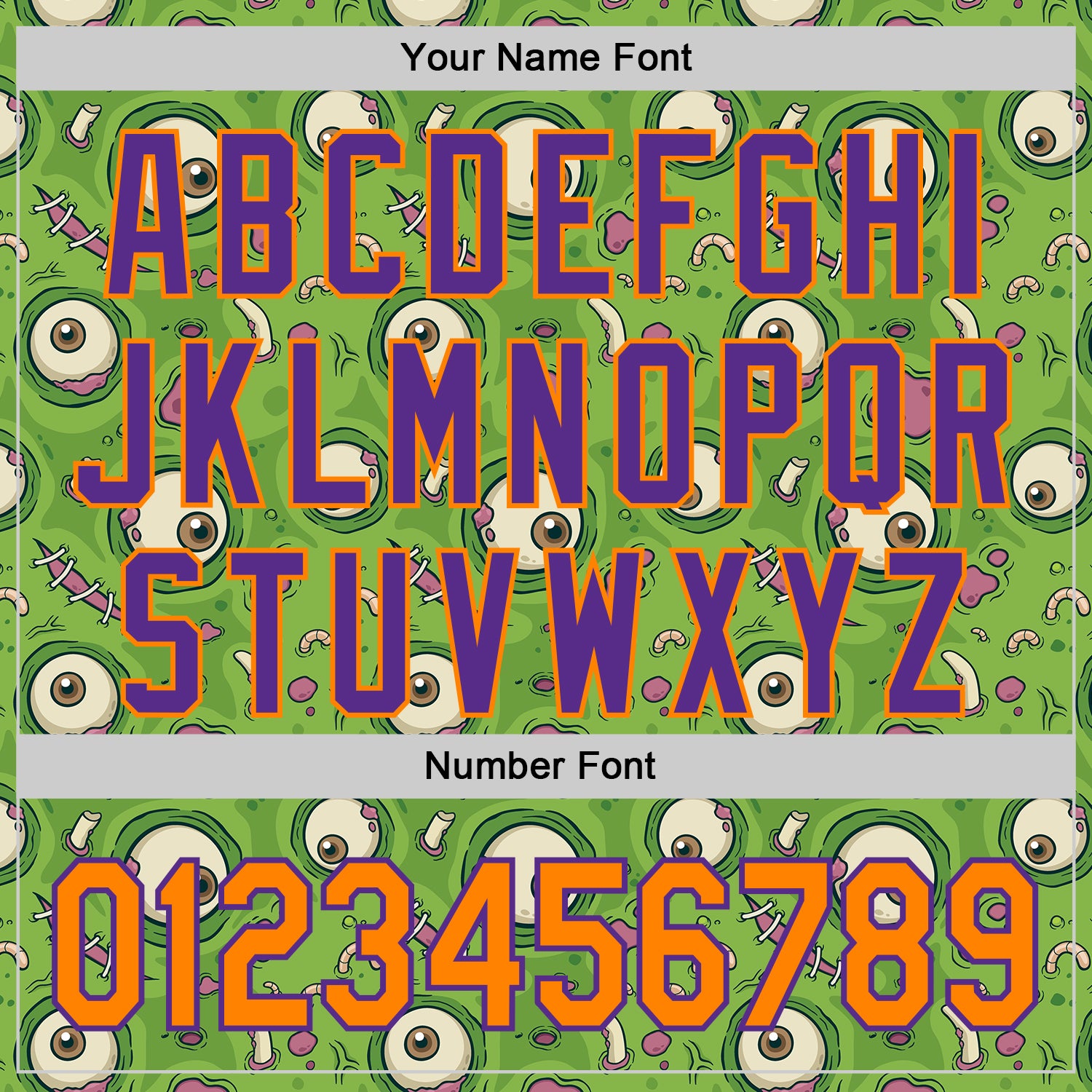 Custom Green Bay Orange-Purple 3D Pattern Design Funny Cartoon Monster Authentic Baseball Jersey