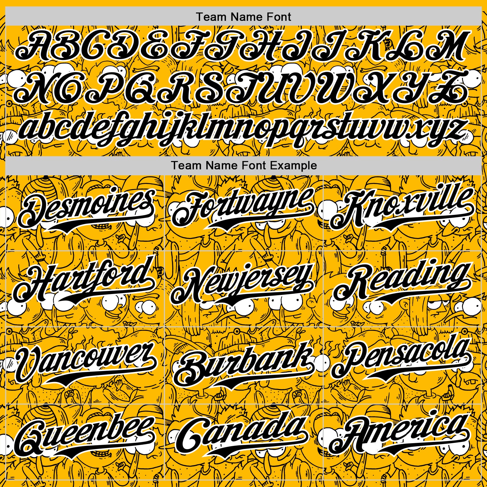 Custom Gold Black-White 3D Pattern Design Funny Cartoon People Authentic Baseball Jersey