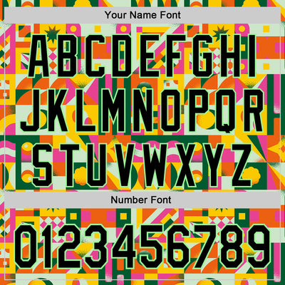 Custom Black Pea Green 3D Ambartive Abstract Shapes Pattern Authentic Baseball Jersey