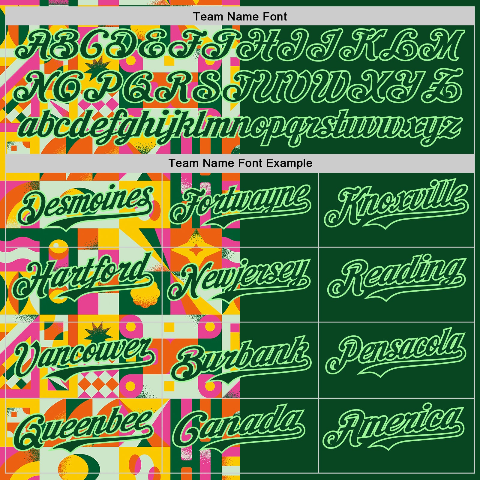 Custom Green Pea Green 3D Ambartive Abstract Shapes Pattern Authentic Baseball Jersey