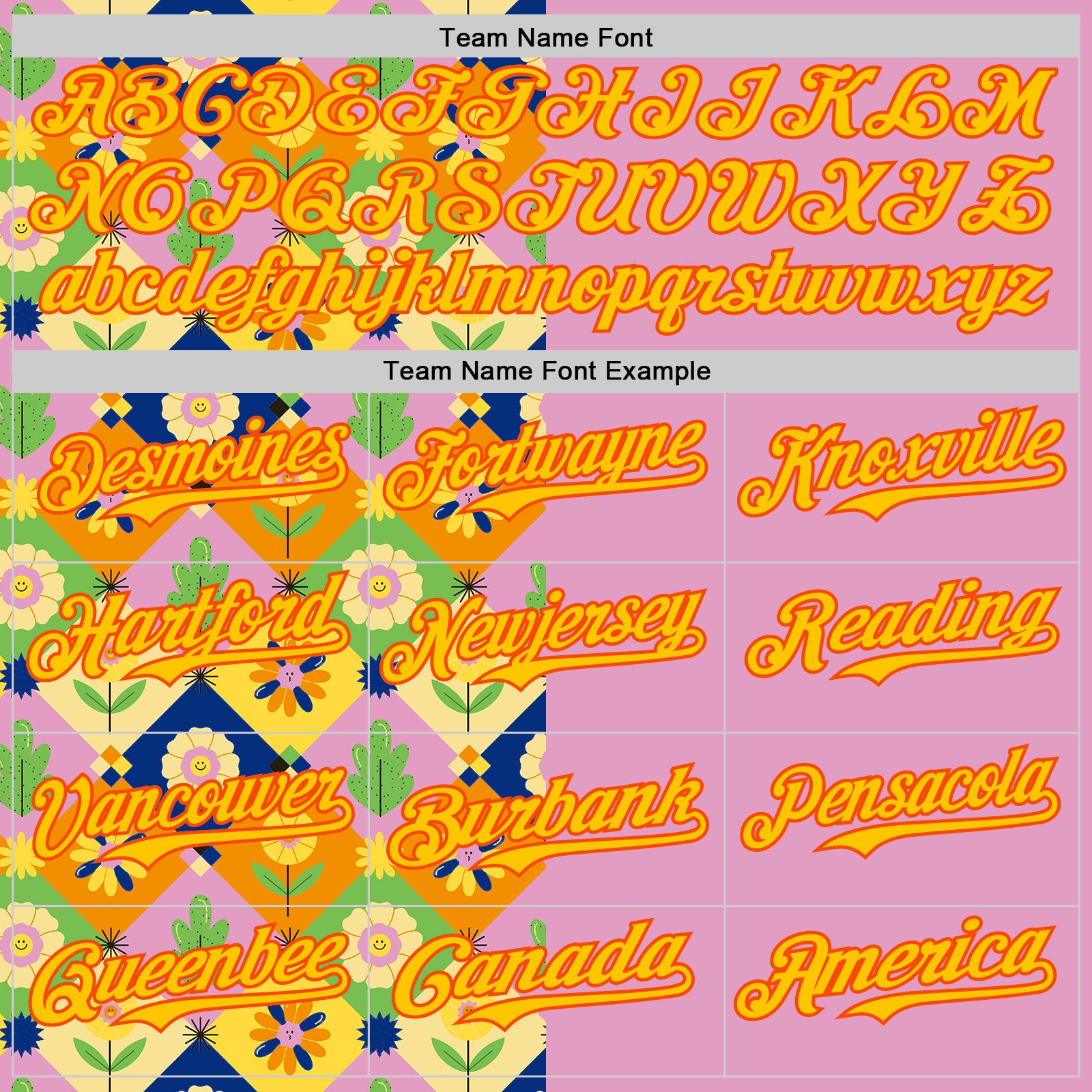 Custom Pink Yellow-Orange 3D Ambartive Abstract Flowers Pattern Authentic Baseball Jersey