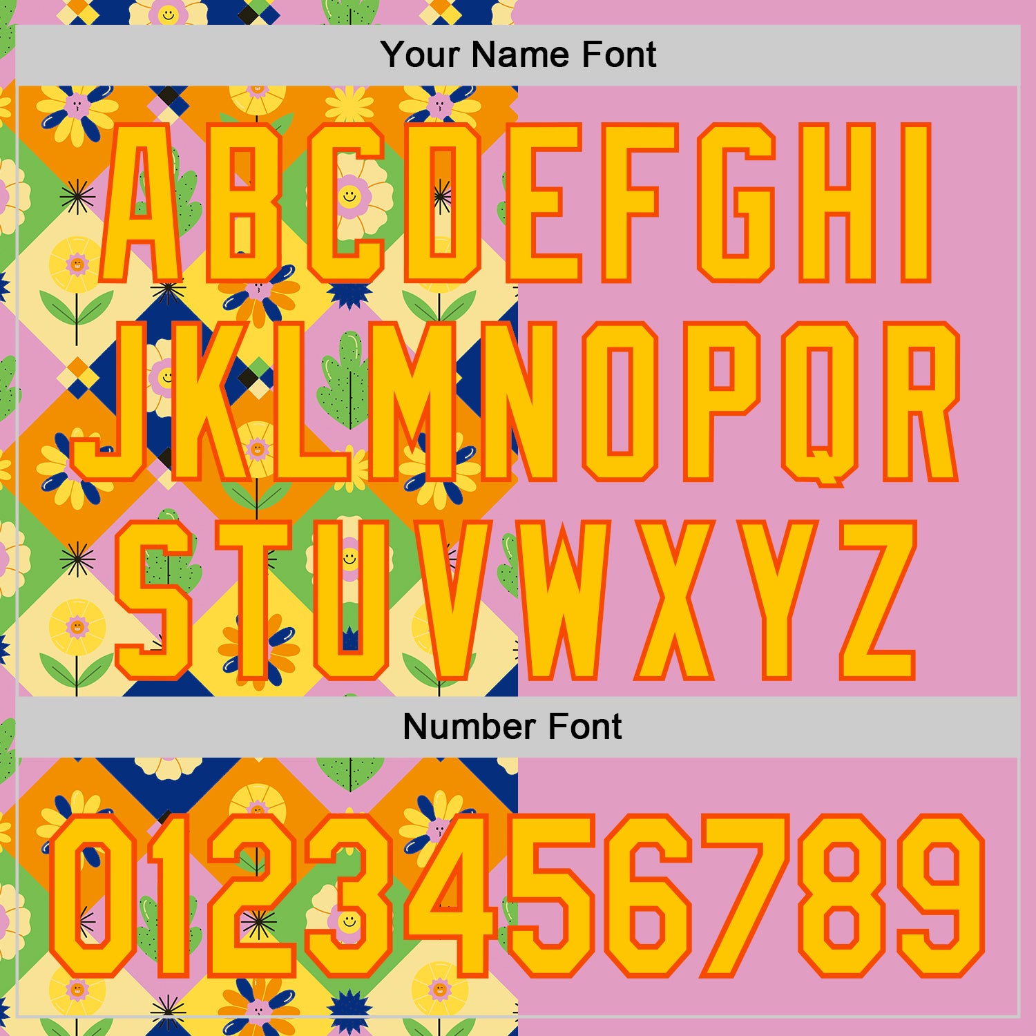 Custom Pink Yellow-Orange 3D Ambartive Abstract Flowers Pattern Authentic Baseball Jersey