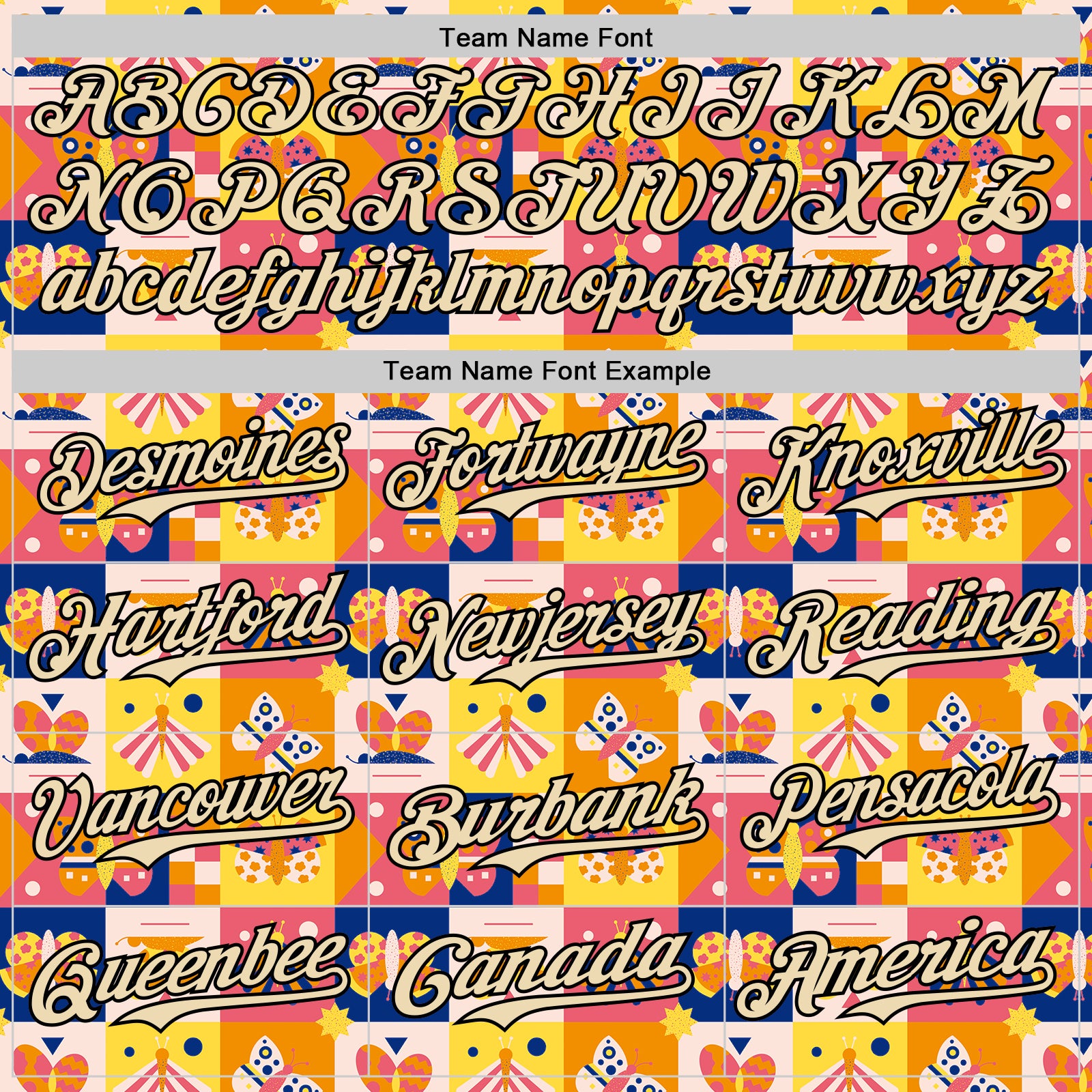 Custom Yellow Cream-Black 3D Ambartive Abstract Butterfly Pattern Authentic Baseball Jersey