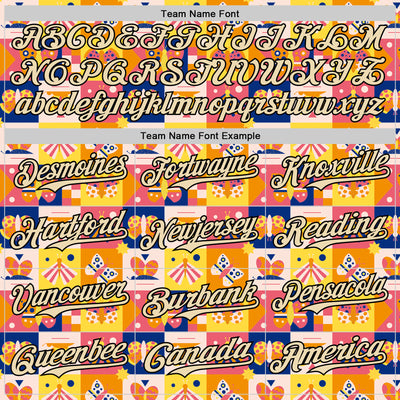 Custom Yellow Cream-Black 3D Ambartive Abstract Butterfly Pattern Authentic Baseball Jersey