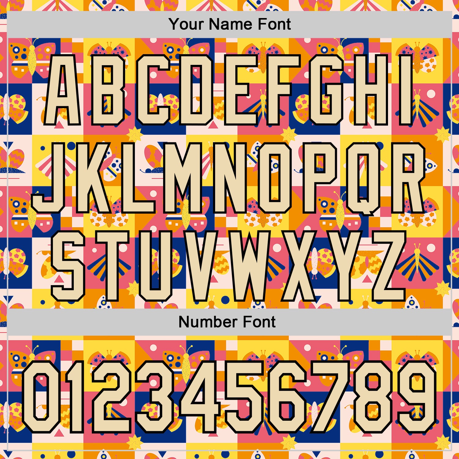 Custom Yellow Cream-Black 3D Ambartive Abstract Butterfly Pattern Authentic Baseball Jersey