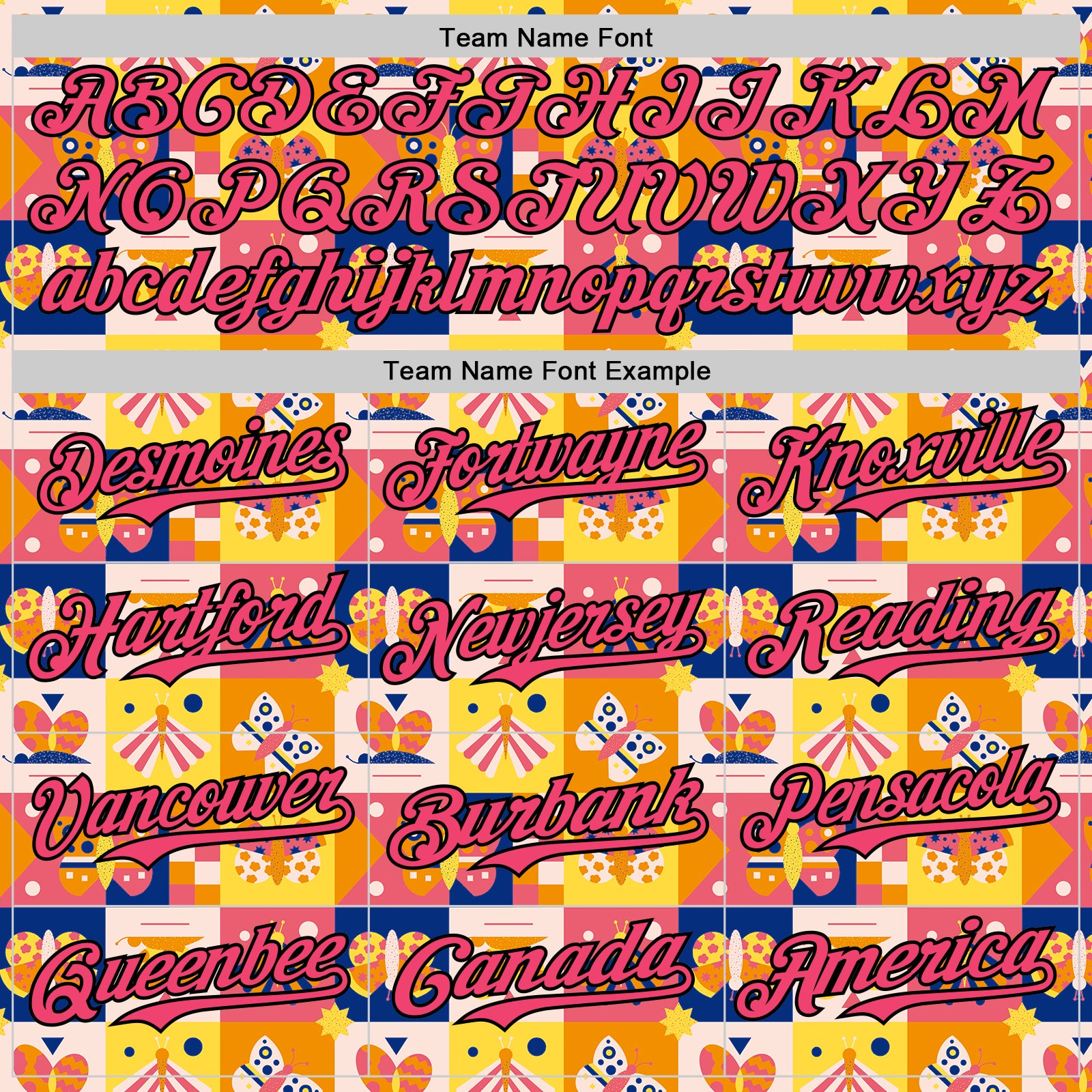 Custom Yellow Neon Pink-Black 3D Ambartive Abstract Butterfly Pattern Authentic Baseball Jersey