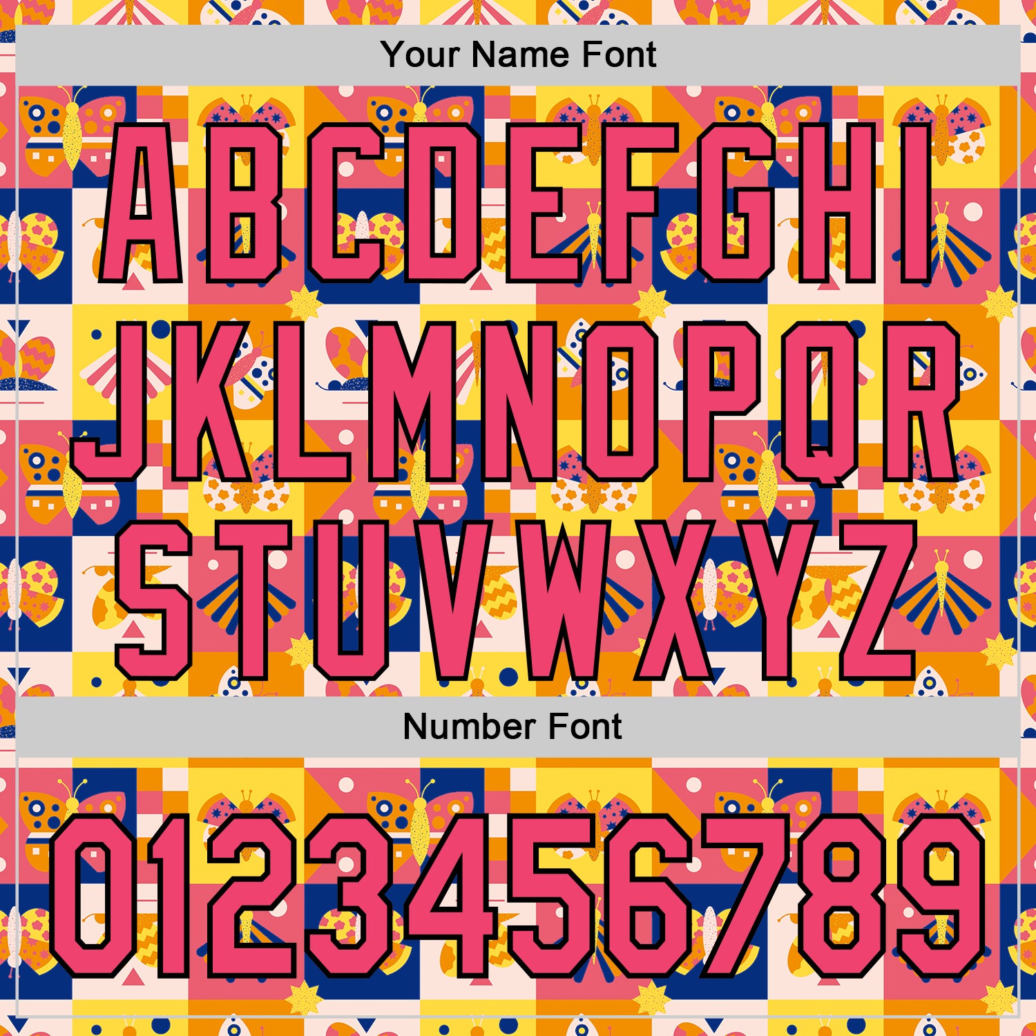 Custom Yellow Neon Pink-Black 3D Ambartive Abstract Butterfly Pattern Authentic Baseball Jersey